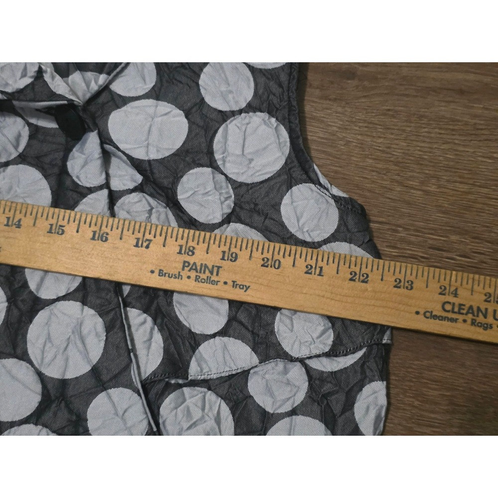 Sleeveless Polka Dot Asymmetrical Vest - Black & White - Picture 10 of 12